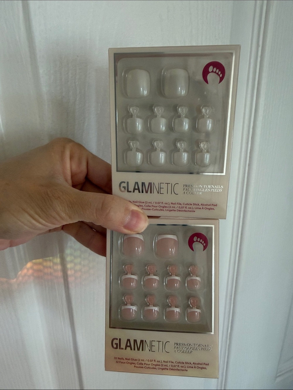 Glamnetic Press-On Toes nails in hailey and ma damn